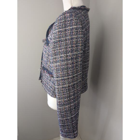 1901 tweed fringe rainbow pocket blazer jacket - Picture 2 of 9